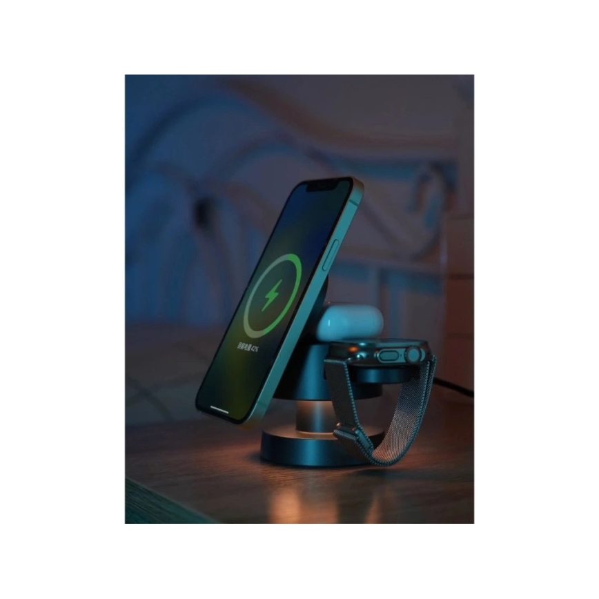 Winner Group - Bežični punjač 4u1 MUSH8OOM 27W antracit