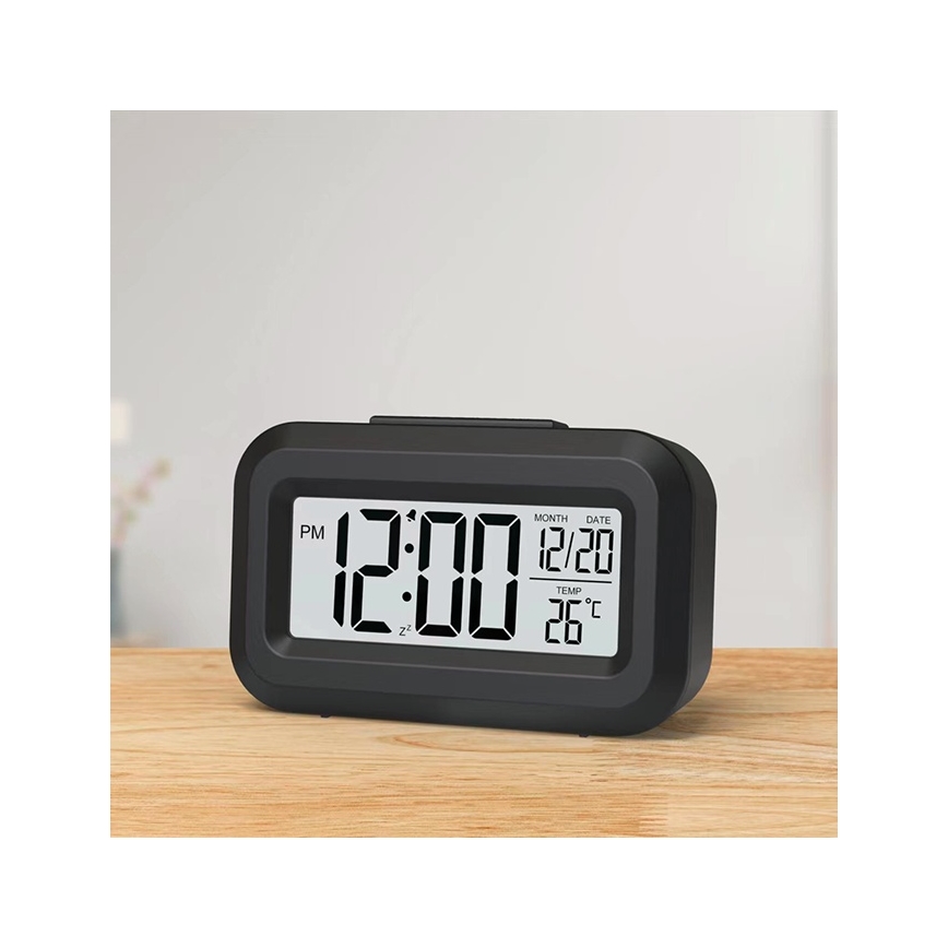 Winner Group - Budilnik sa LCD displejom i termometrom 2xAAA crni