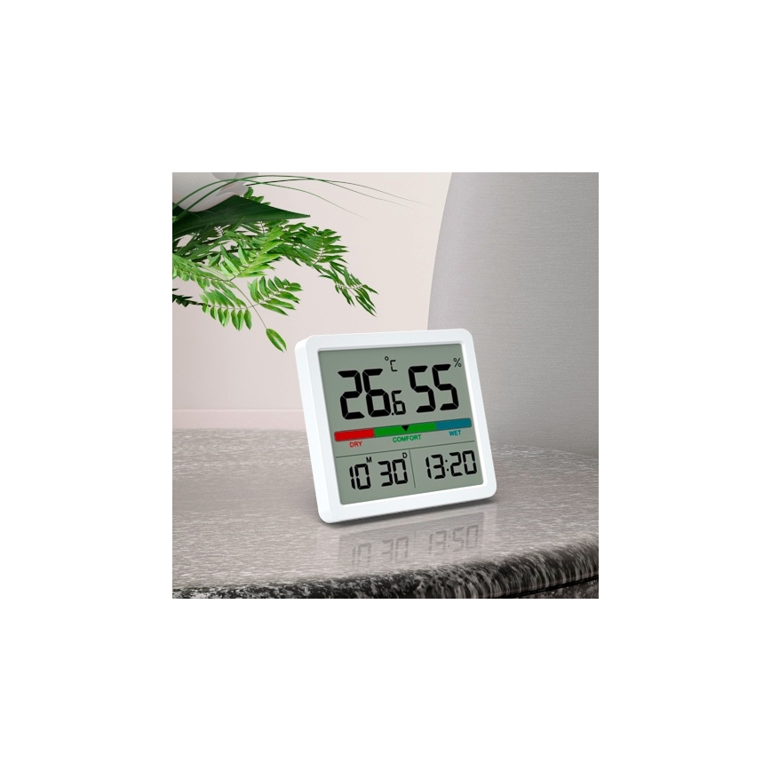 Winner Group - Digitalni termometar sa LCD displejom i higrometrom 2xCR2032 bela