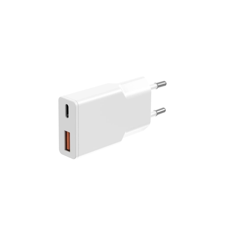 Winner Group - GaN punjač 1x USB-A + 1x USB-C 30W beo
