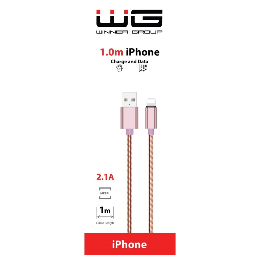 Winner Group - Lightning na USB-A kabl, 1 m, ružičasta