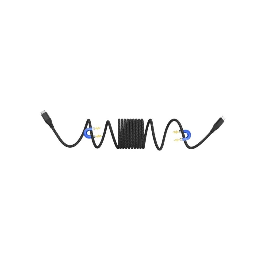 Winner Group - Magnetni USB kabl USB-C / USB-C 60W 1m crne boje
