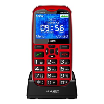 Winner Group - Mobilni telefon za seniore, 1600 mAh, crveni