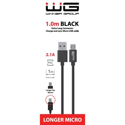 Winner Group - produžni USB kabl Micro USB / USB-A 1m crna