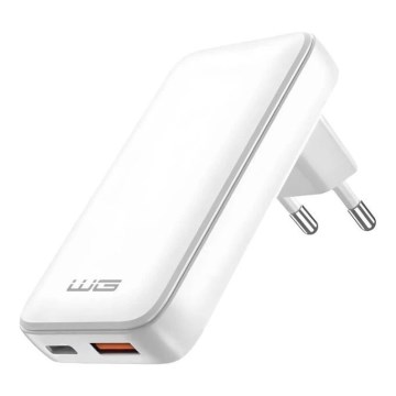 Winner Group - Punjač GaN 1x USB-A + 1x USB-C 30W beli