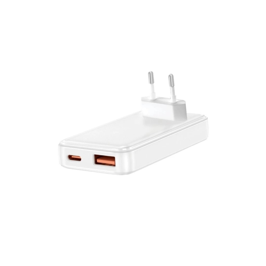Winner Group - Punjač GaN 1x USB-A + 1x USB-C 30W beli