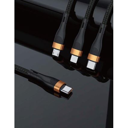 Winner Group - USB kabl 3u1 USB-C / Lightning, USB-C i Micro USB 100W 1,5m crna