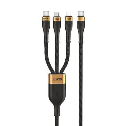 Winner Group - USB kabl 3u1 USB-C / Lightning, USB-C i Micro USB 100W 1,5m crna