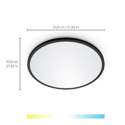 WiZ - LED prigušiva stropna svetiljka SUPERSLIM LED/32W/230V 2700-6500K Wi-Fi crna