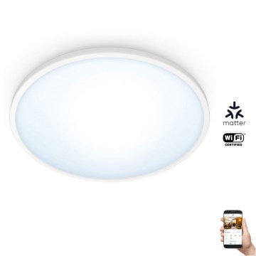 WiZ - LED prigušiva plafonsko svetlo SUPERSLIM LED/14W/230V 2700-6500K Wi-Fi bela