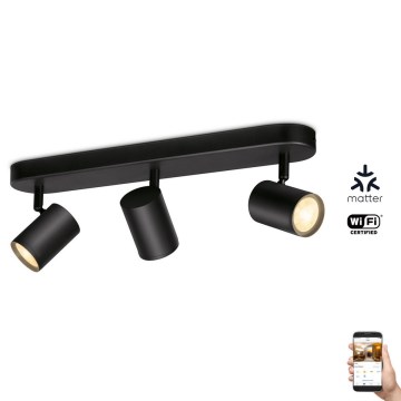 WiZ - LED prigušiva reflektorska svetiljka IMAGEO 3xGU10/4,9W/230V 2700-6500K Wi-Fi CRI 90 crna