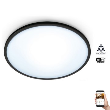 WiZ - LED prigušiva stropna svetiljka SUPERSLIM LED/14W/230V 2700-6500K Wi-Fi crna