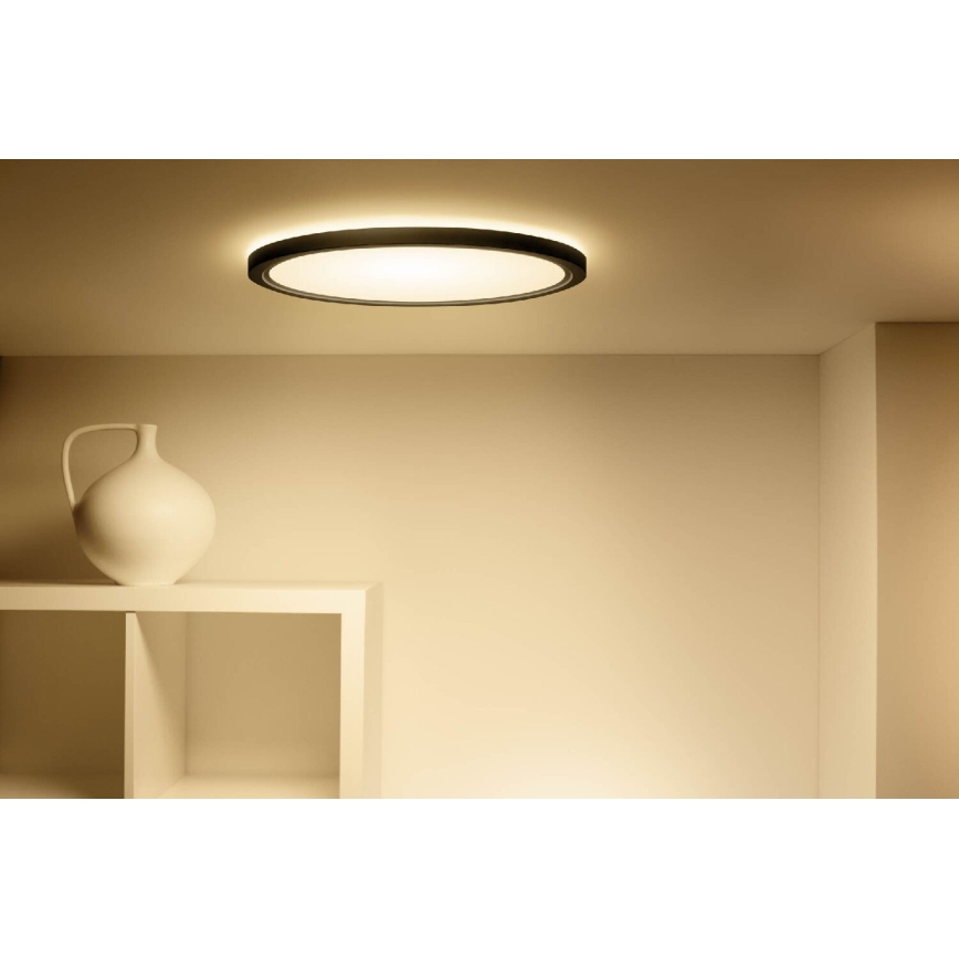 WiZ - LED RGB prigušiva plafonska lampa SUPERSLIM LED/32W/230V 2700-6500K Wi-Fi crna