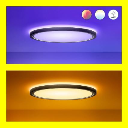 WiZ - LED RGB prigušiva plafonska lampa SUPERSLIM LED/32W/230V 2700-6500K Wi-Fi crna
