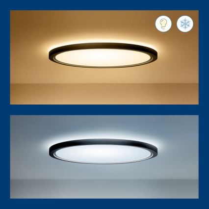 WiZ - LED RGB prigušiva plafonska lampa SUPERSLIM LED/32W/230V 2700-6500K Wi-Fi crna