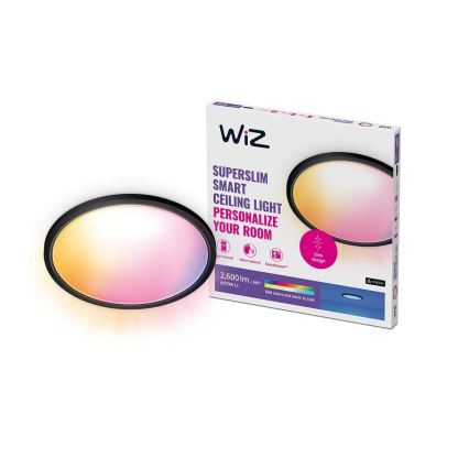 WiZ - LED RGB prigušiva plafonska lampa SUPERSLIM LED/32W/230V 2700-6500K Wi-Fi crna