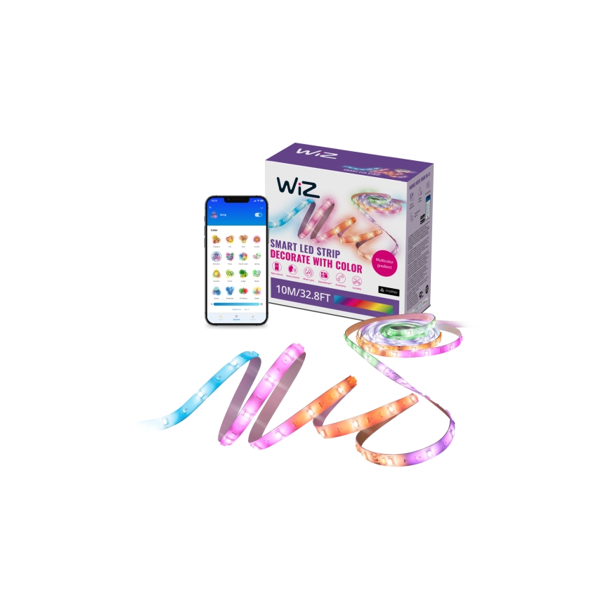 WiZ - LED RGBIC prigušiva traka 10m LED/21W/230V 2700-6500K Wi-Fi