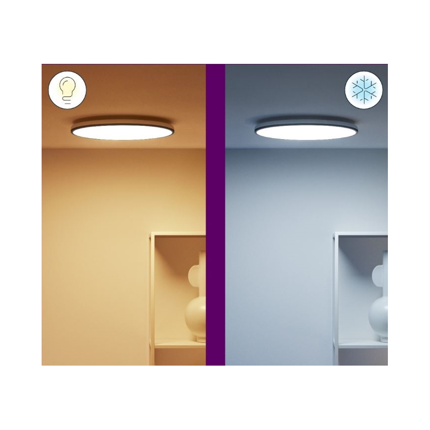 WiZ - LED RGBW prigušiva plafonsko svetlo RUNE LED/21W/230V 2700-6500K Wi-Fi crna