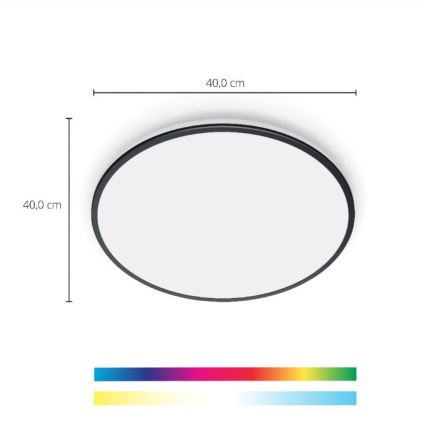 WiZ - LED RGBW prigušiva plafonsko svetlo RUNE LED/21W/230V 2700-6500K Wi-Fi crna