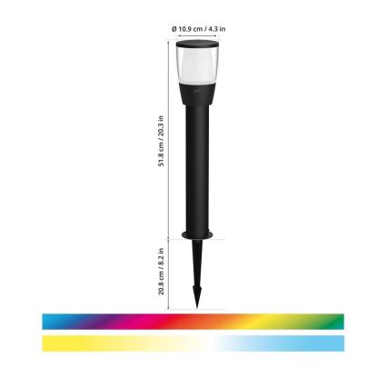 WiZ - LED RGBW prigušiva spoljašnja lampa ELPAS LED/4,8W/12/230V 2700-5000K IP65 Wi-Fi