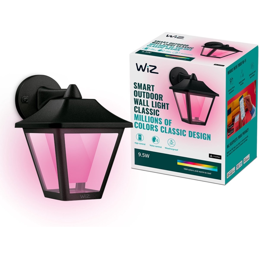 WiZ - LED RGBW prigušiva spoljašnja zidna lampa LED/9,5W/230V 2700-5000K IP44 Wi-Fi