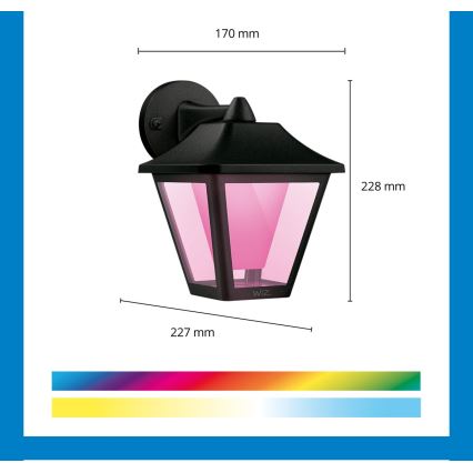 WiZ - LED RGBW prigušiva spoljašnja zidna lampa LED/9,5W/230V 2700-5000K IP44 Wi-Fi