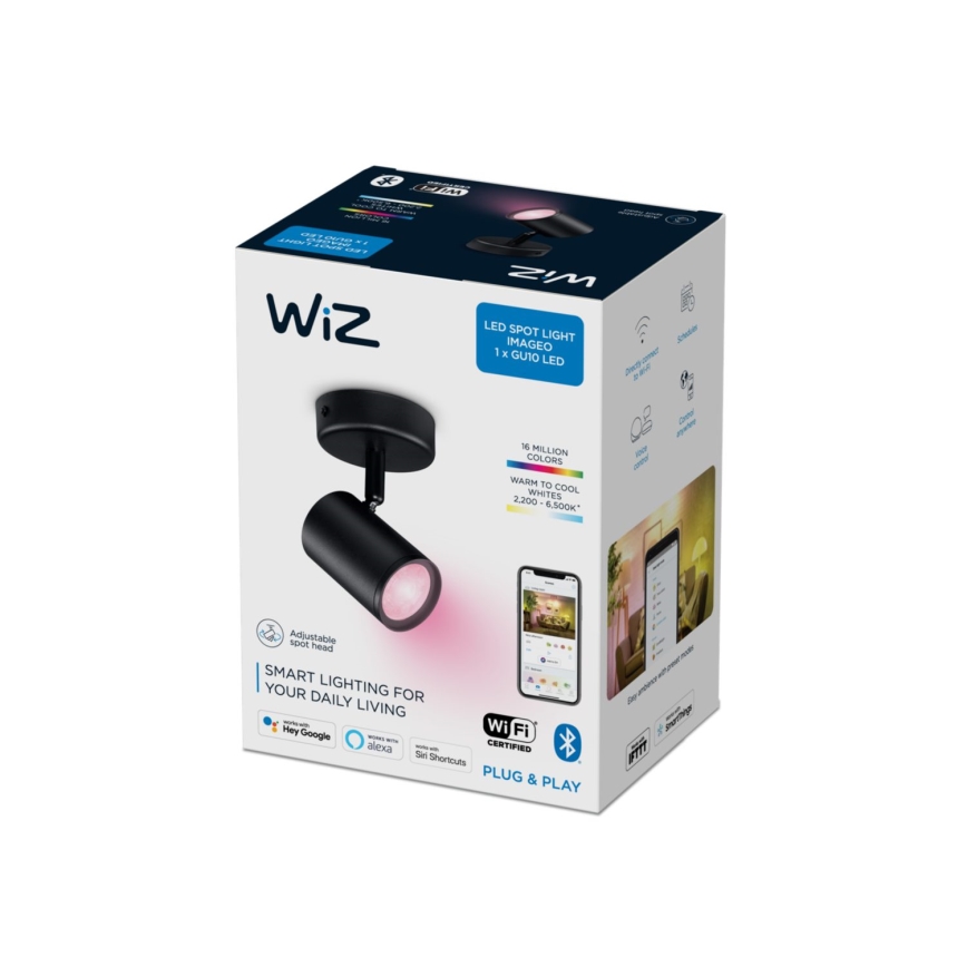 WiZ - LED RGBW prigušiva ugrađena spot svetiljka IMAGEO 1xGU10/4,9W/230V CRI 90 Wi-Fi crna