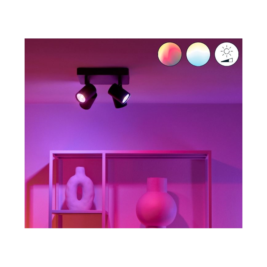 WiZ - LED RGBW prigušiva ugradna spot svetiljka IMAGEO 4xGU10/4,9W/230V 2200-6500K Wi-Fi CRI 90 crna