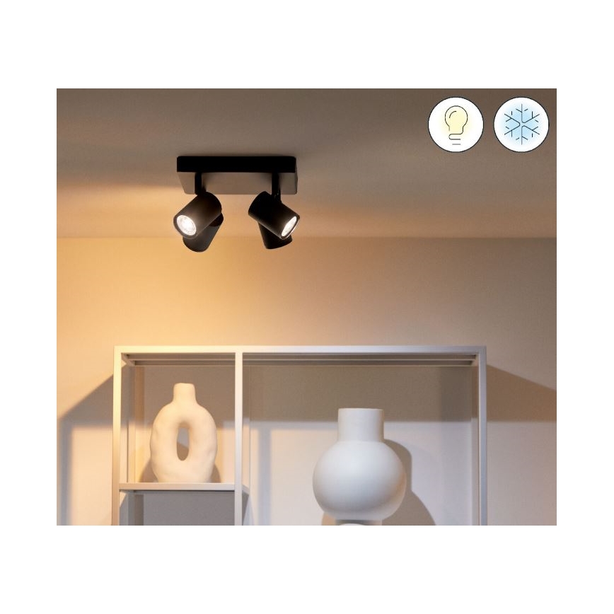 WiZ - LED RGBW prigušiva ugradna spot svetiljka IMAGEO 4xGU10/4,9W/230V 2200-6500K Wi-Fi CRI 90 crna