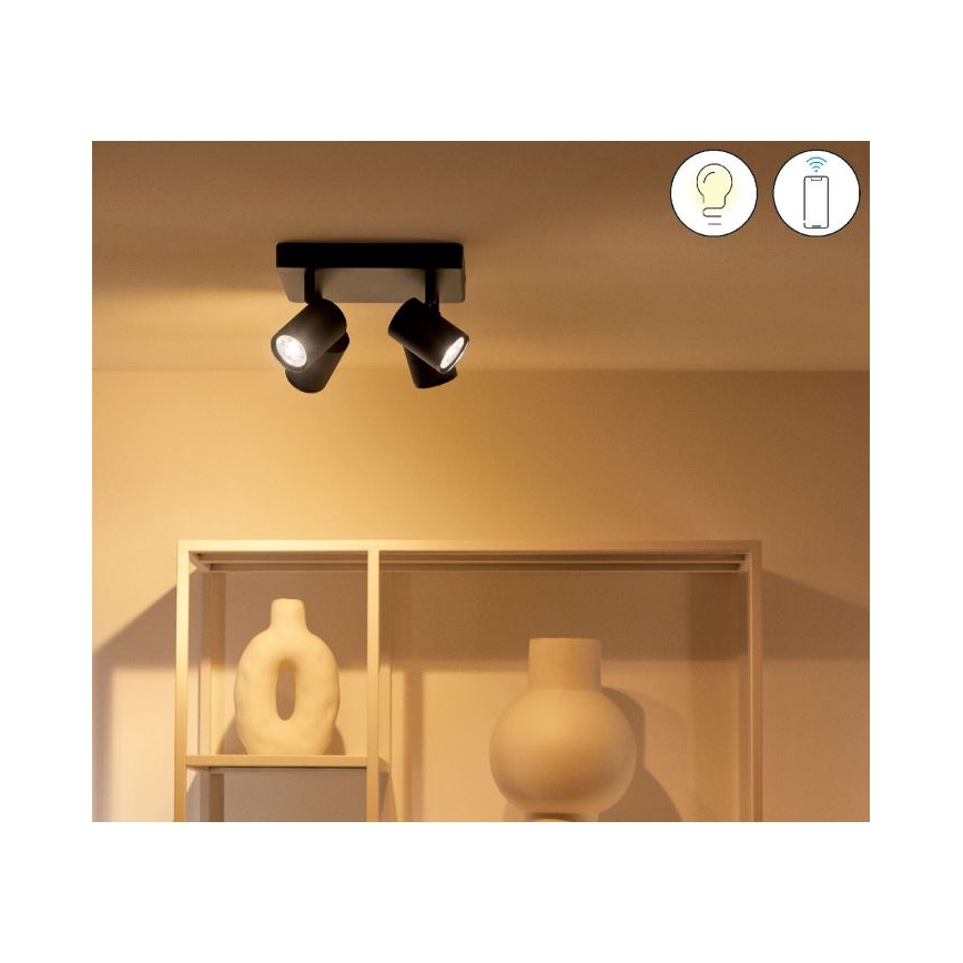 WiZ - LED RGBW prigušiva ugradna spot svetiljka IMAGEO 4xGU10/4,9W/230V 2200-6500K Wi-Fi CRI 90 crna