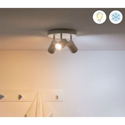 WiZ - LED RGBW prigušiva ugradna spot svetiljka IMAGEO 3xGU10/4,9W/230V 2200-6500K Wi-Fi CRI 90 bela