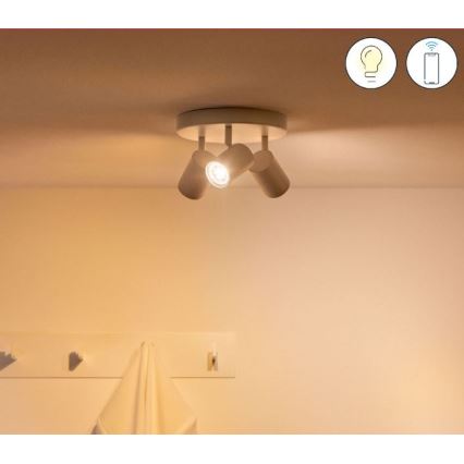 WiZ - LED RGBW prigušiva ugradna spot svetiljka IMAGEO 3xGU10/4,9W/230V 2200-6500K Wi-Fi CRI 90 bela