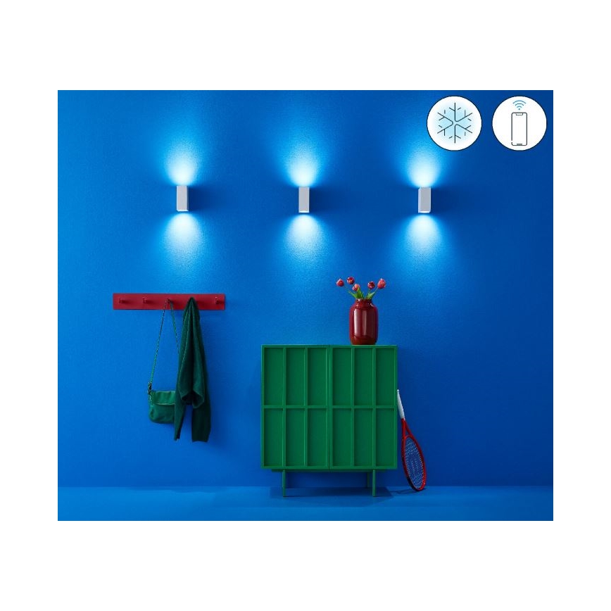 WiZ - LED RGBW prigušiva zidna svetiljka UP&DOWN 2xGU10/4,7W/230V 2200-6500K Wi-Fi CRI 90 bela