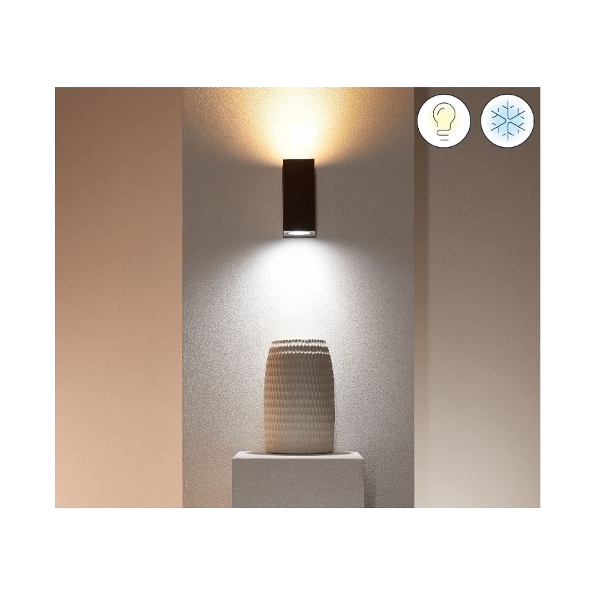 WiZ -LED RGBW prigušiva zidna svetiljka UP&DOWN 2xGU10/4,7W/230V 2200-6500K Wi-Fi CRI 90 crna