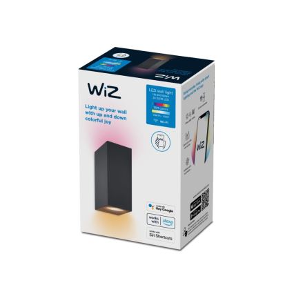 WiZ -LED RGBW prigušiva zidna svetiljka UP&DOWN 2xGU10/4,7W/230V 2200-6500K Wi-Fi CRI 90 crna