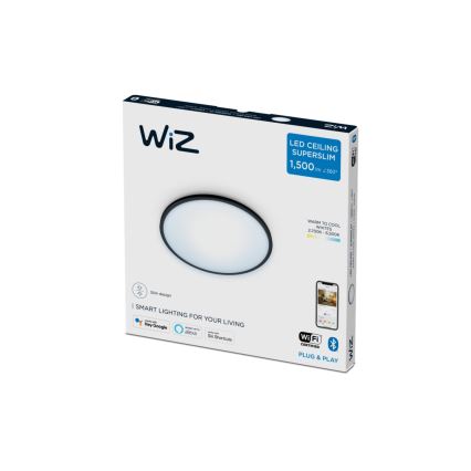 WiZ - LED prigušiva plafonska svetiljka SUPERSLIM LED/16W/230V 2700-6500K Wi-Fi crna