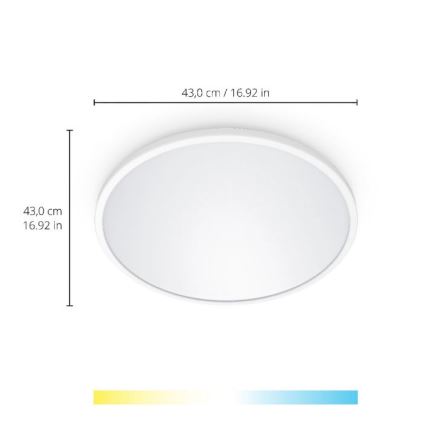 WiZ - LED prigušiva stropna svetiljka SUPERSLIM LED/22W/230V 2700-6500K Wi-Fi bela