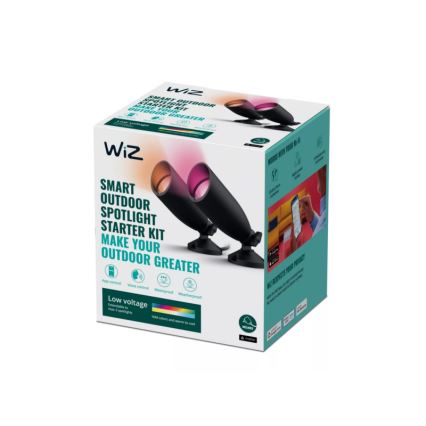 WiZ - KOMPLET 2x LED RGBW prigušiva spoljašnja SPOT LED/10W/230V 2700-5000K IP65 Wi-Fi