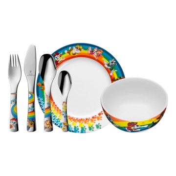 WMF - Dečiji set posuđa i pribora za jelo Patrolne šape, 6 kom.