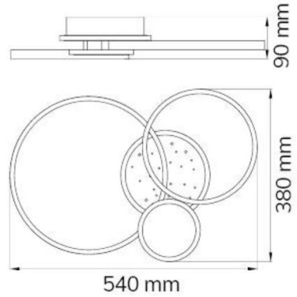 Wofi 11657 - LED prigušiva plafonska lampa KIAH LED/32,5W/230V 3000K
