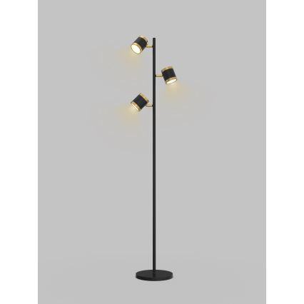 Wofi 3003-304S - LED prigušiva podna lampa TOULOUSE 3xLED/7W/230V crna/zlatna