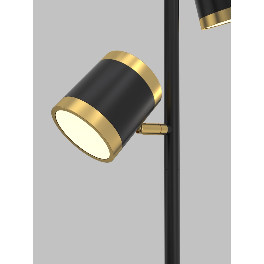 Wofi 3003-304S - LED prigušiva podna lampa TOULOUSE 3xLED/7W/230V crna/zlatna