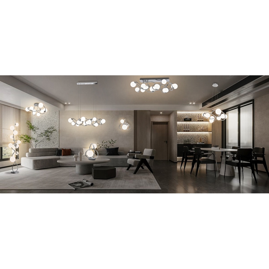 Wofi 3014-907 - LED podna lampa NANCY 9xG9/3,5W/230V sjajni hrom