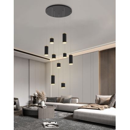 Wofi 5003-904 - LED prigušiva viseći luster na sajli TOULOUSE LED/57W/230V crna/zlatna
