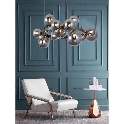 Wofi 5014-1505W - LED luster na sajli VILLA 15xG9/3W/230V crna