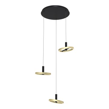Wofi 5016-304 - LED prigušiva luster na sajli BREST LED/26W/230V crna/zlatna