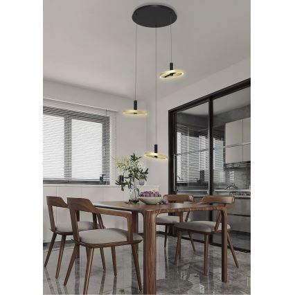 Wofi 5016-304 - LED prigušiva luster na sajli BREST LED/26W/230V crna/zlatna