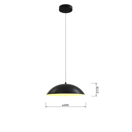 Wofi 6001-104 - LED prigušiva luster na sajli ROSCOFF LED/19W/230V crna/zlatna