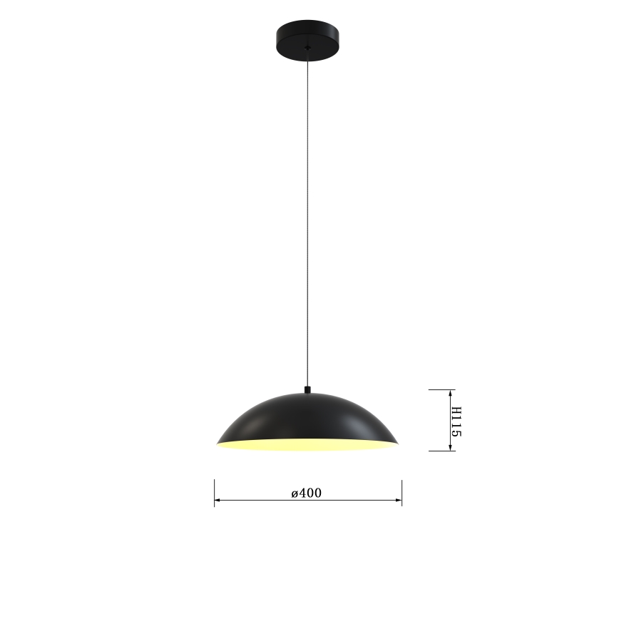 Wofi 6001-104 - LED prigušiva luster na sajli ROSCOFF LED/19W/230V crna/zlatna