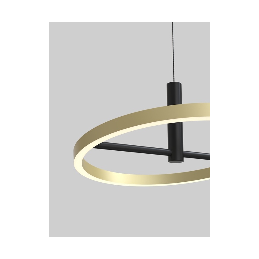 Wofi 6016-104L - LED prigušiva luster na sajli BREST LED/19W/230V prečnik 42 cm crna/zlatna